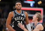 Antetokounmpo įspūdingu metimu išplėšė „Bucks“ pergalę