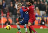 „Premier" lygos rungtynės tarp turnyrinės lentelės kaimynų „Liverpool“ ir „Chelsea“ baigėsi be įvarčių