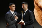 Apdovanojimą iš Ronaldo rankų atsiėmęs Djokovičius: „Džiaugiuosi, kad galiu jį vadinti savo draugu"