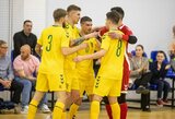 Pirmoje futsal kontrolinėje dvikovoje lietuviai nugalėjo latvius