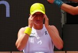 Romoje – Swiatek krachas, sensacingas Keys pralaimėjimas ir be kovos tolyn žengusi Ostapenko