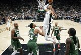 Įspūdingus tritaškius pataikęs V.Wembanyama įveikė G.Antetokounmpo