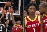 Thompsonas lemiamą akimirką blokavo Wembanyamą ir išplėšė „Rockets“ pergalę