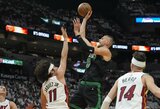 K.Porzingio netekusi „Celtics“ futbolo žvaigždžių akivaizdoje lengvai susitvarkė su „Heat“