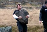 Rekordiškai toli 186 kg akmenį nunešęs V.Jokužys galiūnų varžybose Islandijoje – ketvirtas