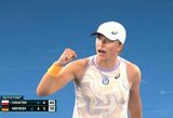 I.Swiatek turėjo vargo „Australian Open“ starte, 15-metės čekės žygis baigėsi