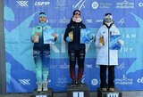 18 laipsnių šaltyje Kornelija Sukovaitė iškovojo slidinėjimo varžybų Latvijoje sidabrą
