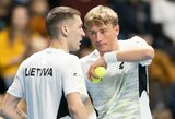 Lietuvos teniso rinktinė nebeturi kur trauktis: neišlaikė persvaros ir pralaimėjo dvejetų dramą