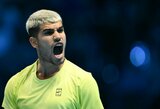 „ATP Finals“: beveik 3 valandų mūšį laimėjęs Alcarazas tapo vienvaldžiu grupės lyderiu