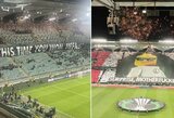 „Legia“ ultrų šou: „Jūs laimėjote, UEFA“ banerį greitai pakeitė pagrindinėje tribūnoje atsiradęs „Siurprizas, močkrušiai“ plakatas