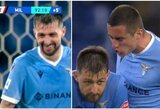 „Lazio“ fanams ir komandos draugui F.Acerbi jau atsibodo: prie lemtingo varžovų įvarčio „prisidėjęs“ italas nesulaikė šypsenos