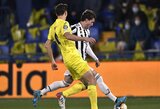 Čempionų lygos aštuntfinalis: debiutavęs D.Vlahovičius pelnė įvartį, tačiau „Juventus“ ir „Villarreal“ išsiskyrė taikiai  