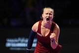 „WTA Finals“: B.Krejčikova netikėtai lengvai nugalėjo visas viltis praradusią J.Pegulą