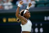 Gauff Vimbldone vos išvengė sensacingo pralaimėjimo: „Turbūt pirmą kartą žaidžiau tokį pratęsimą“