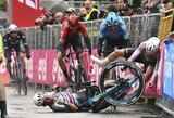 „Giro d‘Italia“ lenktynėse vienas iš lyderių krito į trasą išbėgus šuniui, M.Cavendishas finišą pasiekė griūdamas