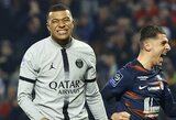 K.Mbappe nerealizavo 11 m baudinio ir dėl traumos pirmajame kėlinyje paliko aikštę, tačiau PSG iškovojo pergalę 