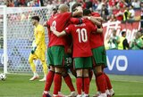 Kuzioziškai į savo vartus įsimušusius turkus sutriuškinę portugalai laimėjo EURO 2024 F grupę