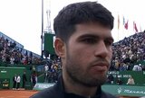 „Buvo sunku negalvoti apie viską, kas dedasi“: mįslingai kalbėjęs Alcarazas triumfavo finale ir ATP reitinge kils į 2-ą vietą