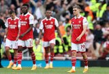 Viltys kovoti dėl „Premier“ lygos titulo blėsta: „Arsenal“ namuose patyrė triuškinamą pralaimėjimą prieš „Brighton“