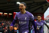 „Liverpool“ 99-ąją minutę išplėšė pergalę prieš „Nottingham“, pirmą įvartį praleidęs „Tottenham“ nugalėjo „Crystal Palace“, „Chelsea“ susitikimą su „Brentford“ baigė lygiosiomis 