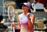 Swiatek „Roland Garros“ moterų turnyre pasiekė 44 metus nematytą pergalių seriją