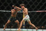 Kruvinas trileris UFC narve: aštuonis parvertimus išgyvenęs čempionas varžovą nokautavo penktajame raunde