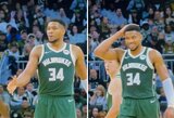 G.Antetokounmpo atliko netikrą rankos paspaudimą ir paaiškino tokį savo veiksmą, tačiau buvo išvadintas „vaiku“