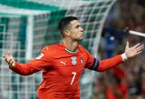 Cristiano Ronaldo pelnė dublį, pagerino dar vieną rekordą, bet Portugalija išleido pergalę bei bilieto į Pasaulio taurę dar turės palaukti
