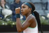 Gauff 5-ą kartą iš eilės nugalėjo Andrejevą, Ostapenko krito prieš Rumunijos veteranę
