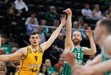 Puikiai tritaškius metęs „Žalgiris“ užtikrintai įveikė šiauliečius