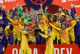 Per 12 minučių 4 įvarčius pelniusi „Barcelona“ iškovojo Ispanijos Karaliaus taurę   
