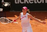 I.Swiatek nugalėjo progas švaisčiusią varžovę, C.Gauff eliminavo 7-ąją pasaulio raketę