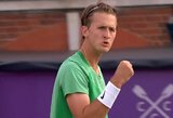 Naujausias pirmojo dešimtuko narys ATP 500 turnyre Londone krito jau aštuntfinalyje