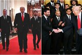 Messi Baltuosiuose rūmuose įteikė dovaną Trumpui – prezidentas ištarė dar negirdėtą frazę