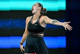 Įspūdinga serija baigėsi: diskvalifikacijos vos išvengusi Sabalenka krito prieš Pegulą