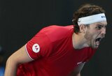 JAV teniso rinktinė su „riestainį“ gavusia Gauff išgyveno dramą prieš Ispaniją, Ruudas norvegų neišgelbėjo
