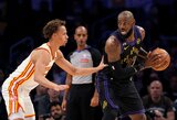 LeBronas buvo arti trigubo dublio, o „Lakers“ susitvarkė su „Hawks“