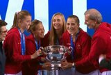 Šveicarijos moterų teniso rinktinė pirmą kartą tapo stipriausia pasaulyje, australės pralaimėjo 10-ą finalą iš eilės