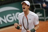 Įsibėgėjantis A.Murray‘us „Roland Garros“ turnyro ketvirtfinalyje susitiks su K.Nishikori įveikusiu R.Gasquet