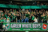 Protestuojantys „Green White Boys“ atėjo į areną palaikyti P.Jankūno