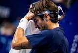 Netikėtai pralaimėjęs Musetti prisidarė problemų, Djokovičius pakartojo Federerio rekordą