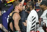 „Canelo“ ir Terence'o Crawfordo spaudos konferencijoje – Dana White'o konfliktas su žurnalistu