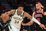 Sugrįžęs D.Lillardas atakavo pro šalį, „Bucks“ į priekį vedė G.Antetokounmpo