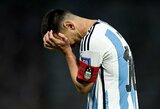 L.Messi su Argentina pasaulio čempionato atrankoje neatsilaikė prieš Urugvajų 