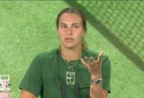 Sabalenka išsiliejo spaudos konferencijoje: „Anisimova mane užkniso. Tegul tai lieka jos sąžinei“