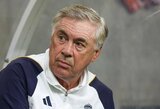 Nuo klausimų apie K.Mbappe pavargęs C.Ancelotti: „Mūsų sudėtis yra pilna“ 