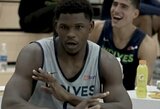 „Timberwolves“ žvaigždė A.Edwardsas pasijuokė iš komandos draugo: „Jeigu R.Gobertas tikrose NBA rungtynėse mes tritaškį – išeisiu iš aikštės“