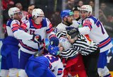 Amerikiečiai nugalėjo pasaulio čempionės titulą ginančią Čekiją, Suomija palaužė Slovakiją
