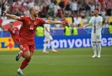 Pirmosios lygiosios EURO 2024: Ch.Erikseno sukurtą persvarą danai prarado po slovėnų įvarčio rikošetu
