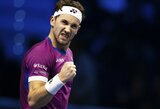 „ATP Finals“: C.Ruudas pelnė paskutinį bilietą į pusfinalį, pagerbti karjeras baigę garsūs tenisininkai